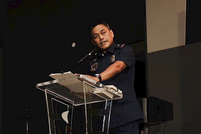 PBGEN Jonathan A. Cabal, Director of PNP-MG speaking after accepting the award on behalf of the Unit